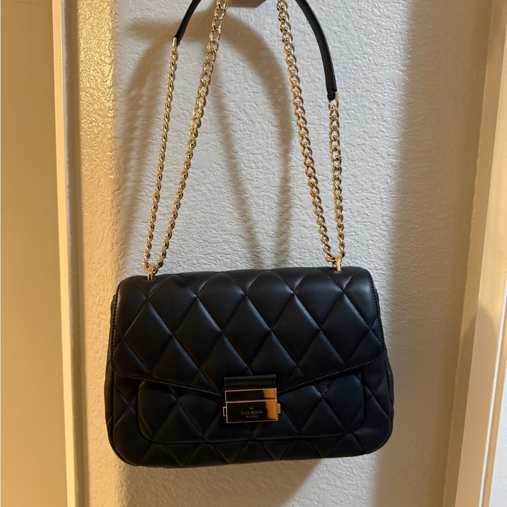 Kate Spade Black Quilted Chain Shoulder Bag
